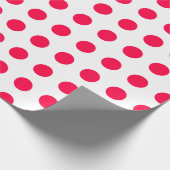 Weihnachtsvorlage Red Polka Dots Weiß rustikal Geschenkpapier (Ecke)