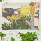 Weihnachtsvormittag, Familienfeierlichkeiten Geschirrtuch (Gefaltet)