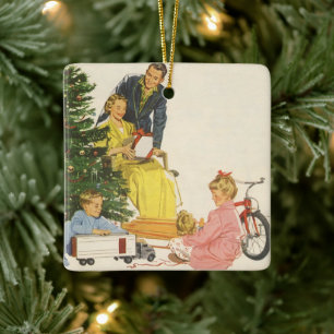 Weihnachtsvormittag, Familienfeierlichkeiten Keramikornament