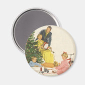 Weihnachtsvormittag, Familienfeierlichkeiten Magnet (Vorderseite/Rückseite)