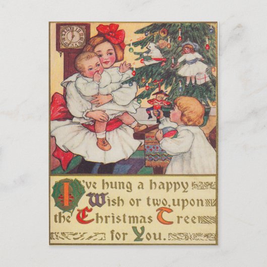 Weihnachtsvormittag Feiertagspostkarte (Vorderseite)