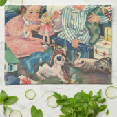 Weihnachtsvormittag, Kinder-Eröffnungsgeschenke Geschirrtuch (Gefaltet)