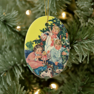 Weihnachtsvormittag, Kinder-Eröffnungsgeschenke Keramikornament