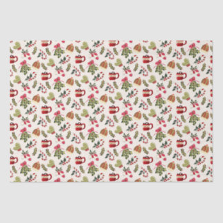 Weihnachtsvormittag mit Kakao und Marshmallows Seidenpapier