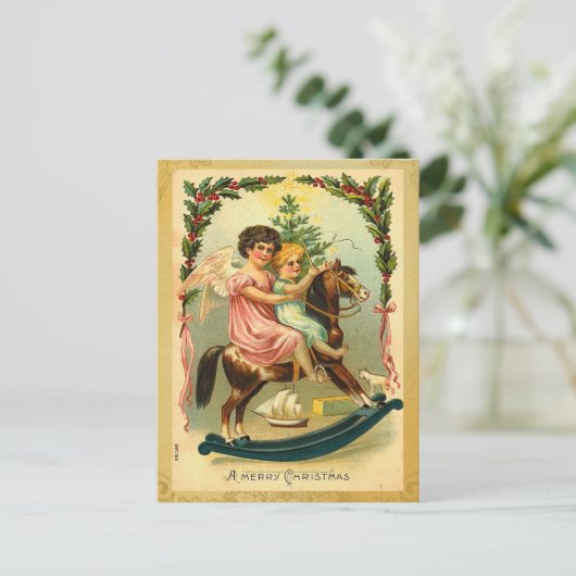 Weihnachtsvormittag Postkarte (Stehend Vorderseite)