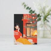 Weihnachtsvormittag Postkarte (Stehend Vorderseite)