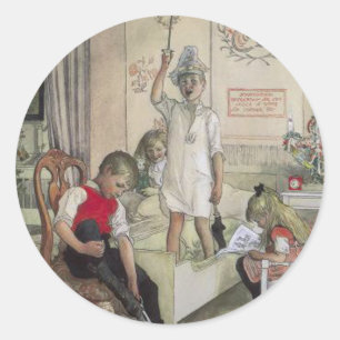 Weihnachtsvormittag Runder Aufkleber