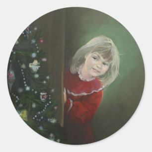 Weihnachtsvormittag Runder Aufkleber