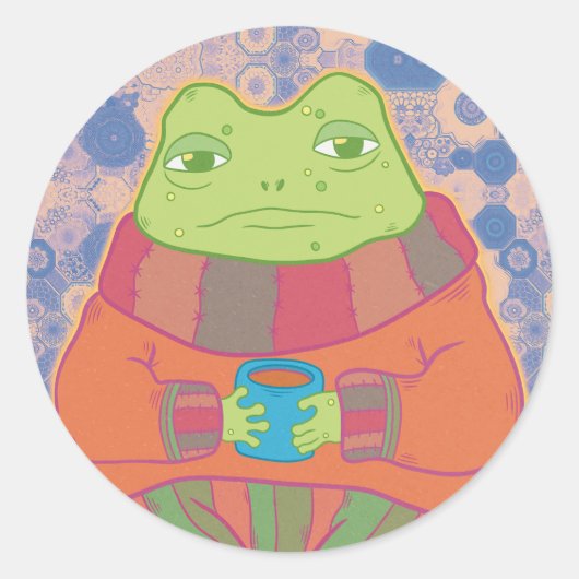 Weihnachtsvormittag Runder Aufkleber (Vorderseite)