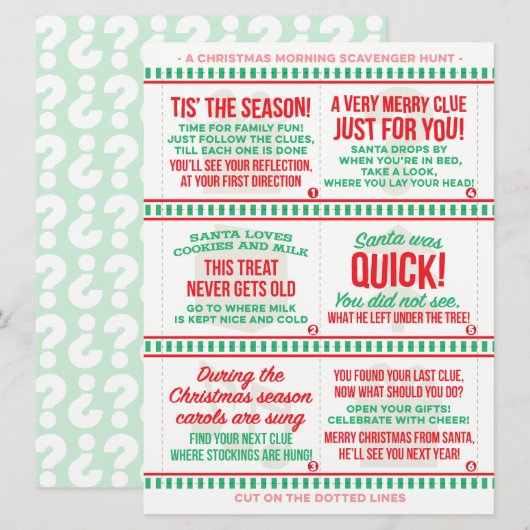 Weihnachtsvormittag Scavenger Hunt (Vorne/Hinten)