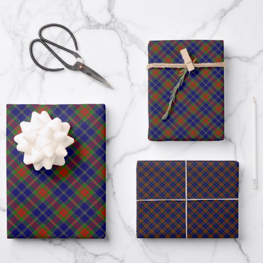Weihnachtsvormittag Scottish Tartan Pattern Geschenkpapier Set (Vorderseite)