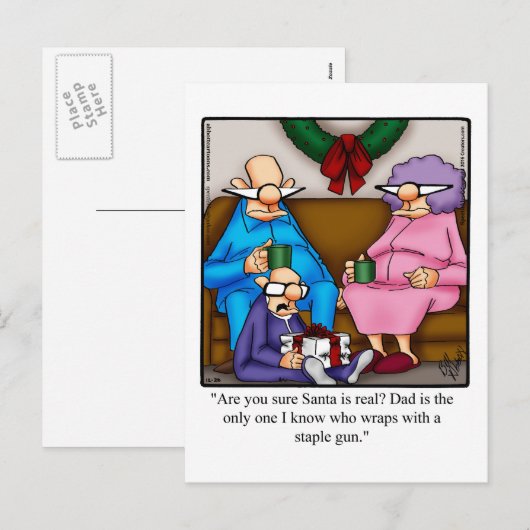 Weihnachtsvormittag Spaß Postkarte (Vorne/Hinten)