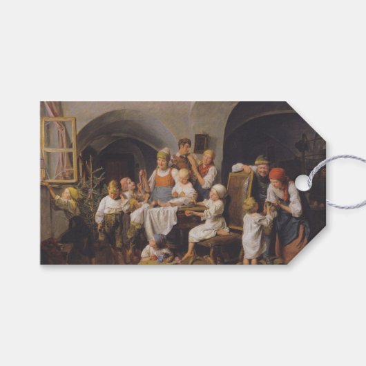 Weihnachtsvormittag (von Ferdinand Georg Waldmülle Geschenkanhänger (Vorderseite (Horizontal))