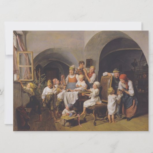 Weihnachtsvormittag (von Ferdinand Georg Waldmülle Karte (Vorderseite)