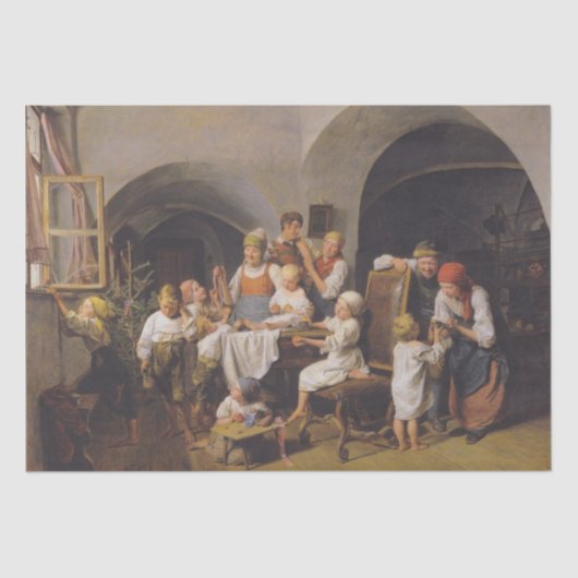 Weihnachtsvormittag (von Ferdinand Georg Waldmülle Seidenpapier (Vorderseite)