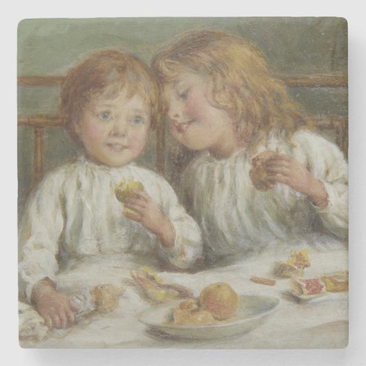 Weihnachtsvormittag (von Joseph Clark) Steinuntersetzer (Vorderseite)