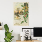 Weihnachtsvormittag Winterlandschaft Poster (Heimbüro)