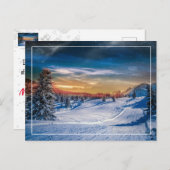 Weihnachtsvormittags Skipiste Postkarte (Vorne/Hinten)