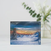 Weihnachtsvormittags Skipiste Postkarte (Stehend Vorderseite)