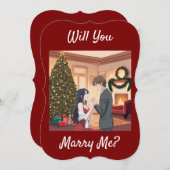 Weihnachtsvorschlag - wirst du mich heiraten? Sie Einladung (Vorne/Hinten)