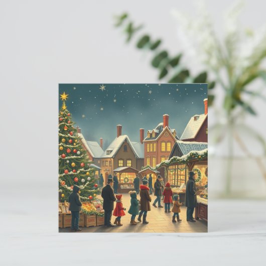 Weihnachtsvorstellung Feiertagskarte (Stehend Vorderseite)