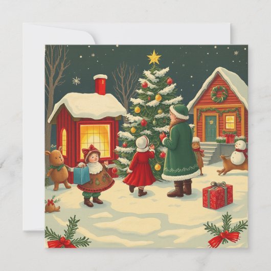 Weihnachtsvorstellung Feiertagskarte (Vorderseite)