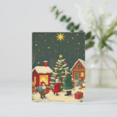 Weihnachtsvorstellung Feiertagspostkarte (Stehend Vorderseite)