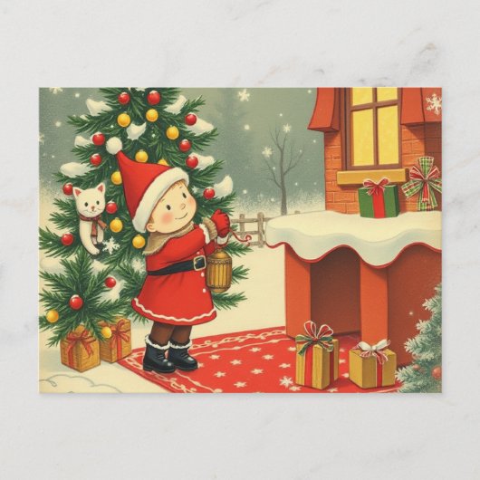 Weihnachtsvorstellung Feiertagspostkarte (Vorderseite)