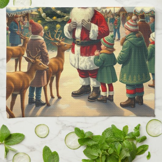 Weihnachtsvorstellung Geschirrtuch (Gefaltet)