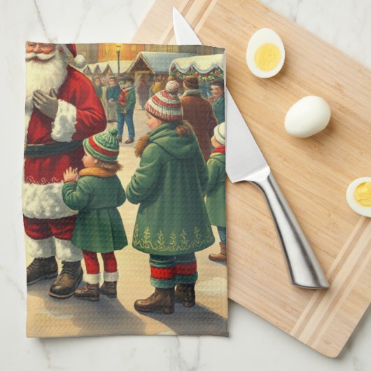 Weihnachtsvorstellung Geschirrtuch (Viertel Falte)