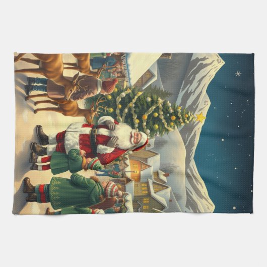 Weihnachtsvorstellung Geschirrtuch (Horizontal)