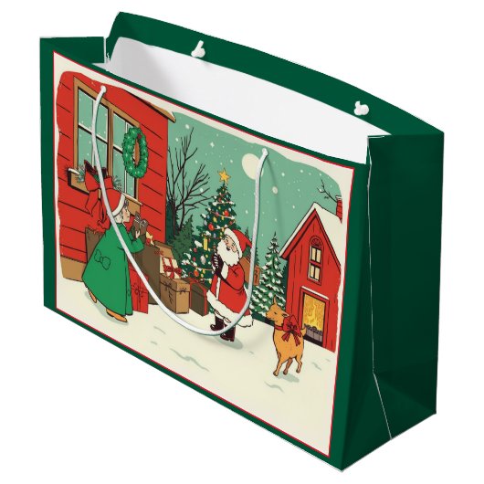 Weihnachtsvorstellung Große Geschenktüte (Rückseite Schrägansicht)