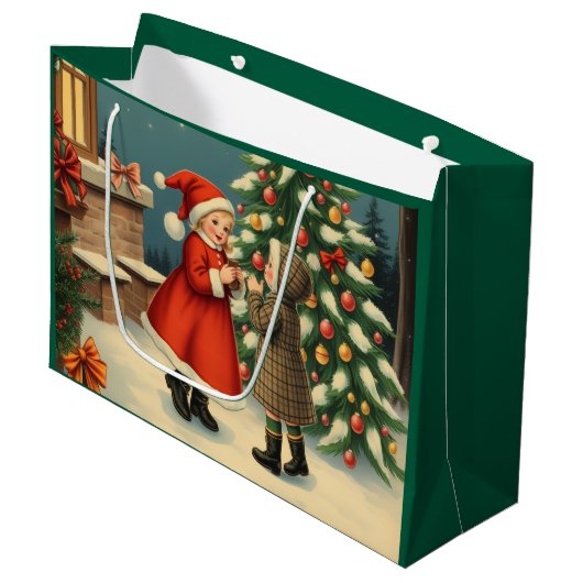 Weihnachtsvorstellung Große Geschenktüte (Vorderseite Schrägansicht)