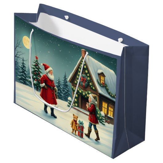 Weihnachtsvorstellung Große Geschenktüte (Vorderseite Schrägansicht)