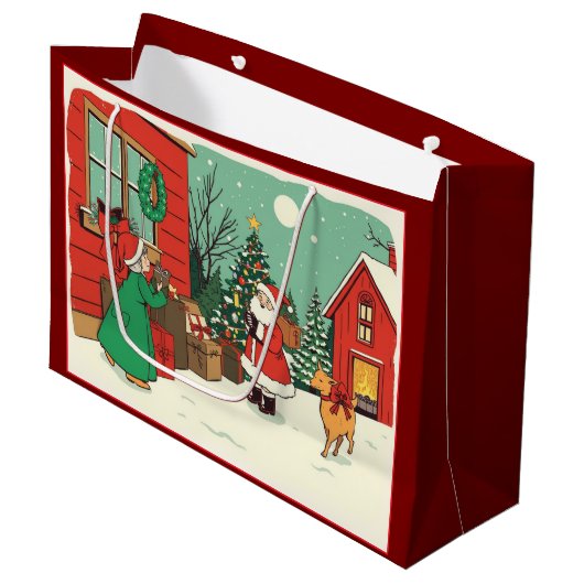 Weihnachtsvorstellung Große Geschenktüte (Vorderseite Schrägansicht)