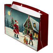 Weihnachtsvorstellung Große Geschenktüte (Rückseite Schrägansicht)