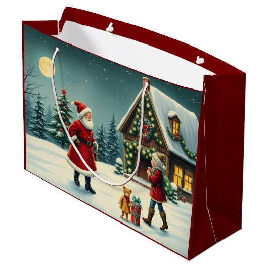 Weihnachtsvorstellung Große Geschenktüte (Rückseite Schrägansicht)