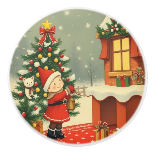 Weihnachtsvorstellung Keramikknauf (Vorderseite)