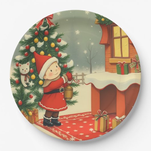 Weihnachtsvorstellung Pappteller (Vorderseite)