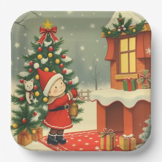 Weihnachtsvorstellung Pappteller (Vorderseite)