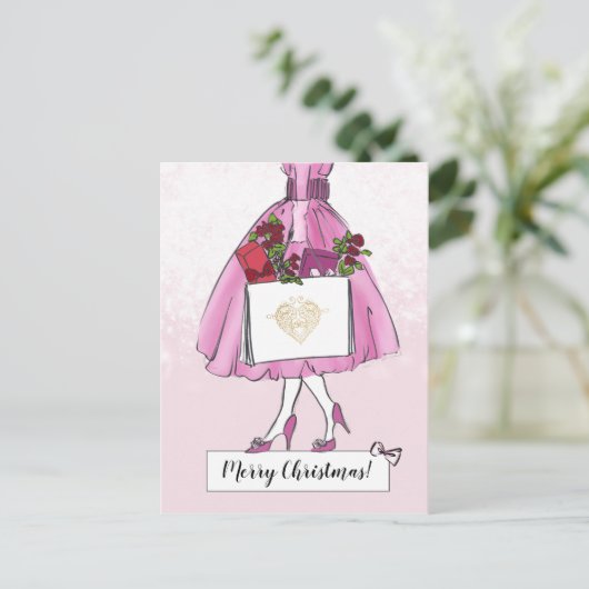 Weihnachtsvorstellung Postkarte (Stehend Vorderseite)