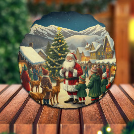 Weihnachtsvorstellung Rundes Kissen