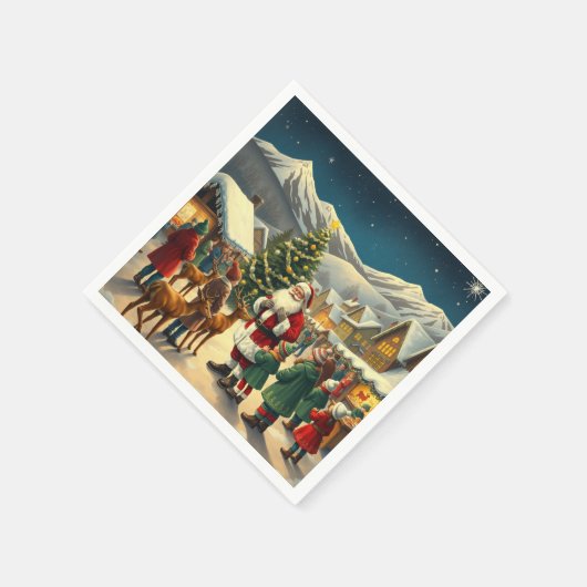 Weihnachtsvorstellung Serviette (Ecke)