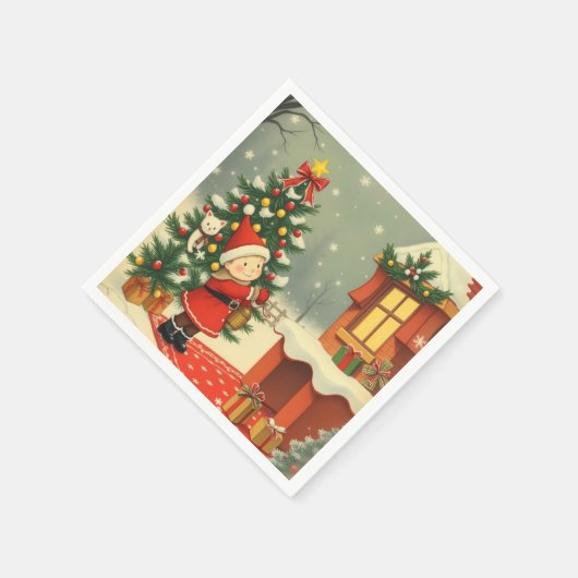 Weihnachtsvorstellung Serviette (Ecke)