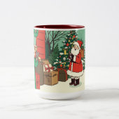 Weihnachtsvorstellung Zweifarbige Tasse (Mittel)
