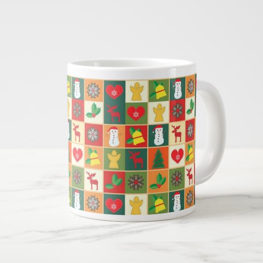 Weihnachtsvorstellungen Jumbo-Tasse (Vorderseite Rechts)