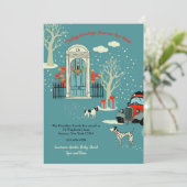 Weihnachtsvorweihnachtstür-Ankündigung Einladung (Stehend Vorderseite)