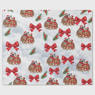 Weihnachtswachtelfamilie Geschenkpapier