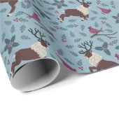 Weihnachtswackelpapier für Kardinal und Rentier Geschenkpapier (Rolleneckpunkt)