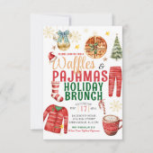 WeihnachtsWaffeln und Pajamas Holiday Brunch Einladung (Vorderseite)